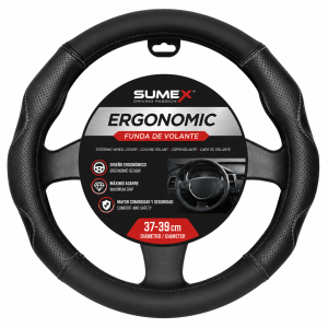 Funda de volante ergonómica negra 37-39 cm (2505029)